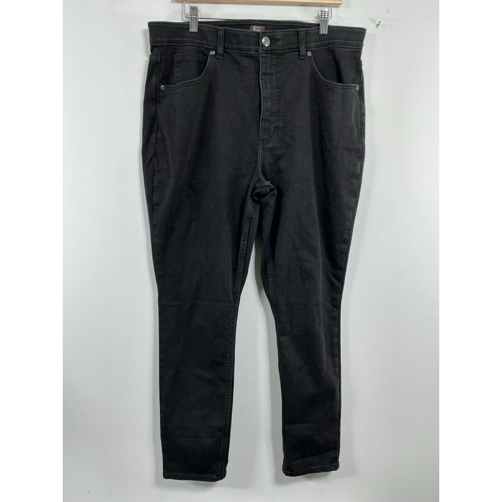 Womans Excellent Cond. Lee Black Jeans Size 18 M Ankle Stretch Waist 0230/C-5